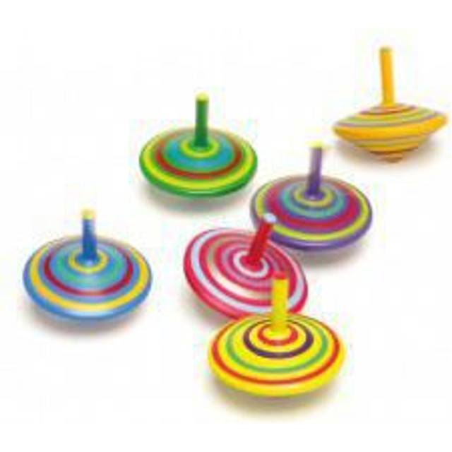 Small Foot Wooden Spinning Top Striped