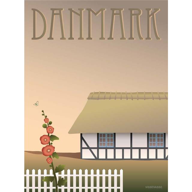 ViSSEVASSE - DANMARK Bondehuset - plakat - Affisch - Bondehuset - 15x21 cm