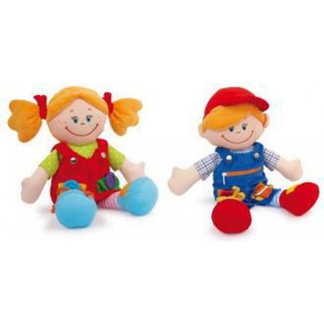 "small foot 5576 Cloth dolls ""Chiara & Massimo"", learning dolls for the training of fine motor skills of small children, set of 2"
