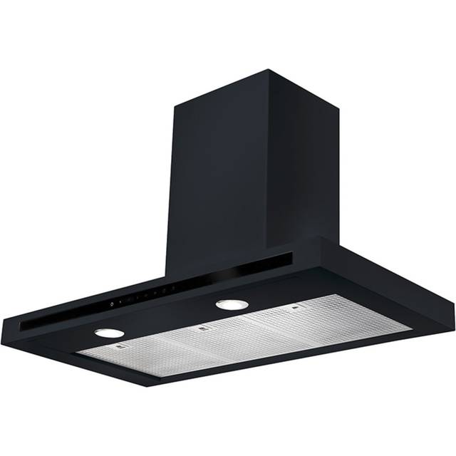 Rangemaster HLTHDS100BL 105420 100cm Hi Lite Flat Chimney Hood - BLACK