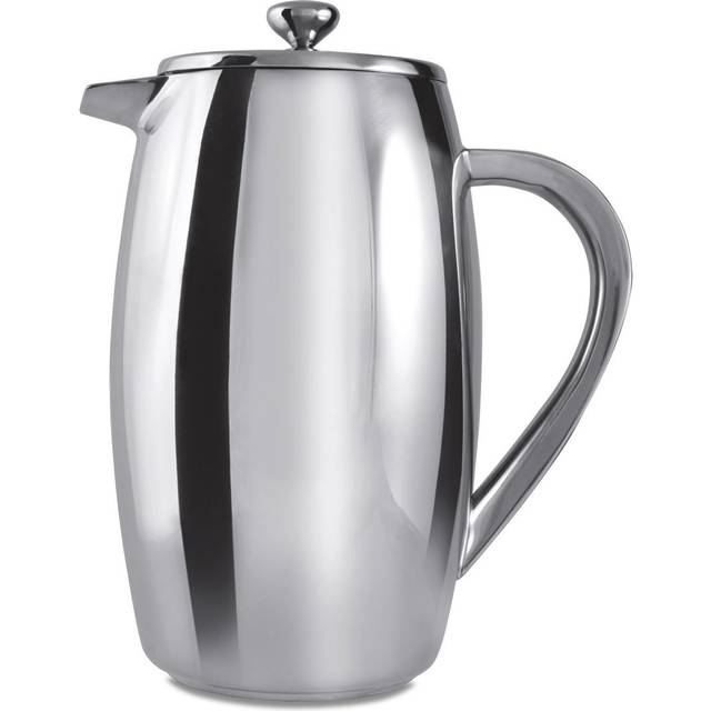 Grunwerg 8 Cup Bellied Double Wall Cafetiere Stainless Steel Plunger Coffee