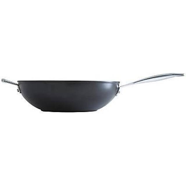 Le Creuset Non-stick wokpanna i aluminium, Ø 30 cm, lämplig för alla typer av spisar inklusive induktion, antracit/silver