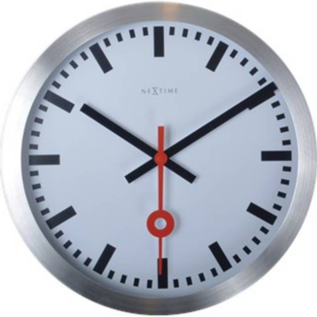 wall clock Station 19 cm aluminium silver/white