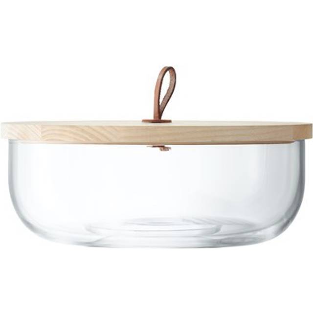 LSA Ivalo Container & Ash Lid - clear, wood - H11cm