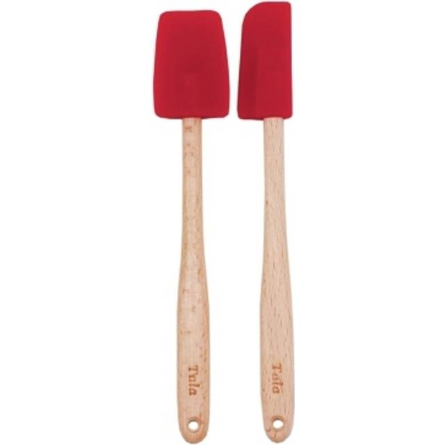 Tala Silicone Headed Spatulas with Wooden Handles, Set of 2