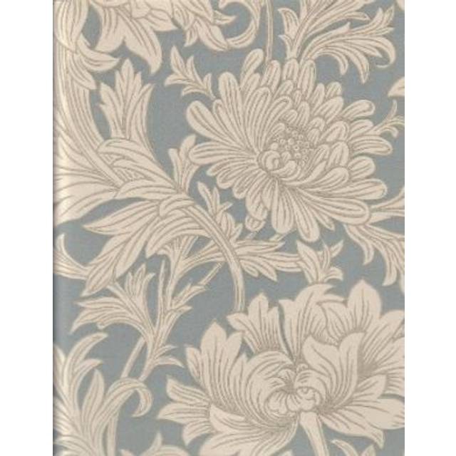 Morris & Co Chrysanthemum Toile China Blue/Cream tapet