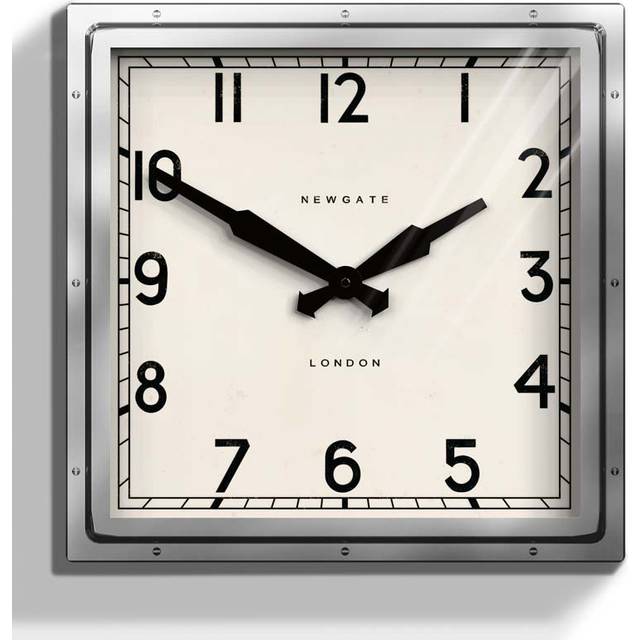 Newgate Quad Wall Clock, 40cm, Chrome