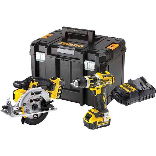 Dewalt DCK205M2T Twin Pack 18v DCD795 Drill Driver + DCS391 Circular Saw + Kit