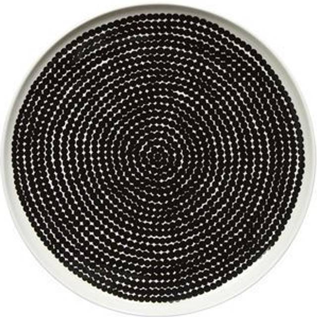 Marimekko Räsymatto tallrik Ø 25 cm svart-vit (små prickar)