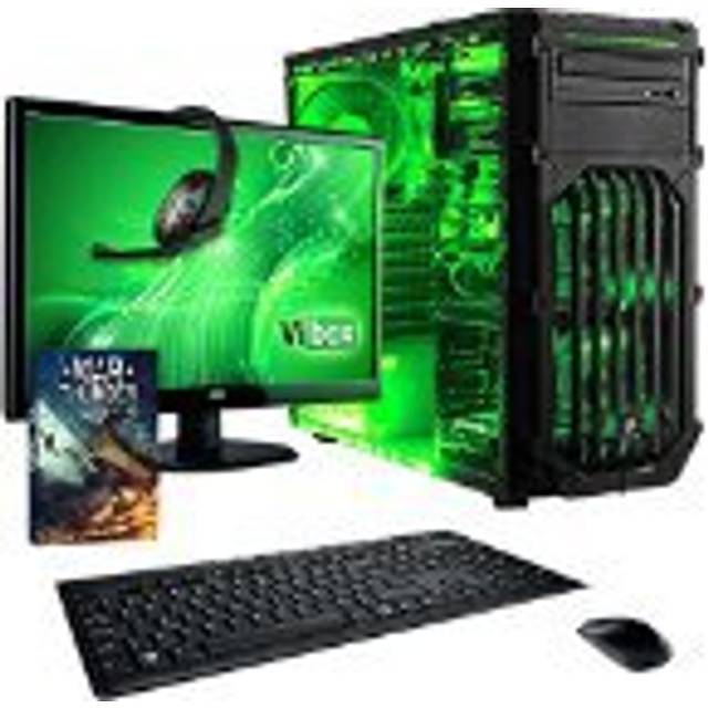 Vibox VBX-PC-5411 Ultra Pack 11SW 54,6 cm (21,5 tum) stationär speldator (AMD A-serien A8-7600, 16 GB RAM, 1 TB HDD, AMD Radeon R7, Win 10 Home) grön