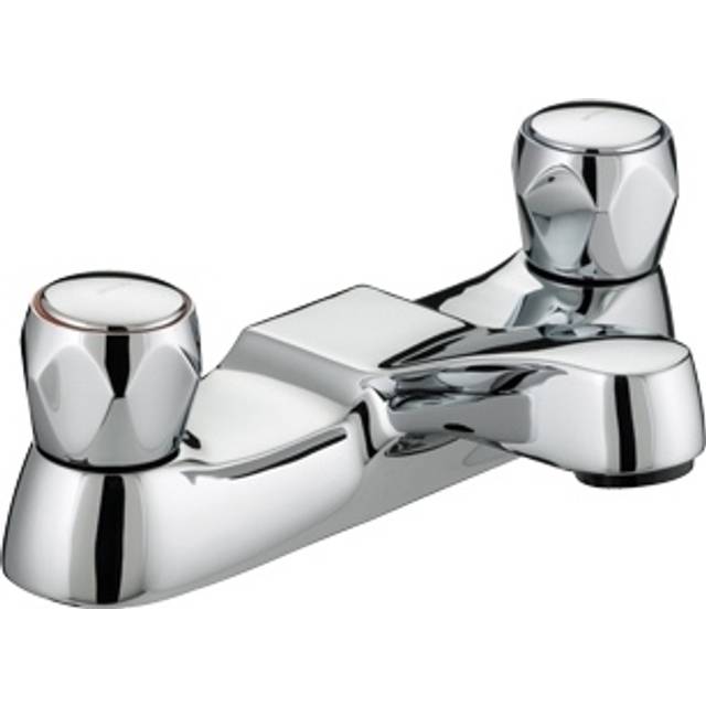 Club Utility Bath Filler Taps Chrome Plated with Metal Heads - Bristan