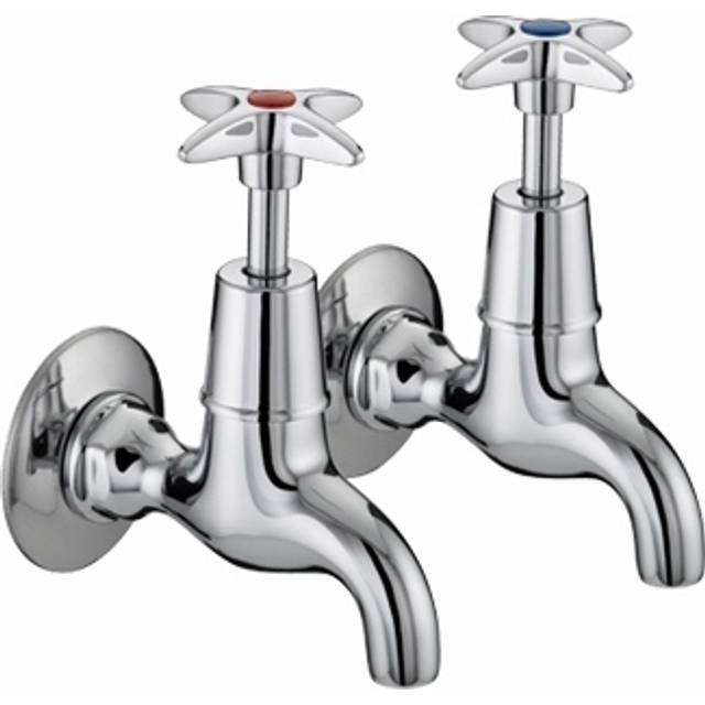 Bristan Value Lever Bib Kitchen Sink Taps with 6 Inch Levers and Ceramic Disc Valves | Chrome | Metal | 55mm x 140mm x 180mm