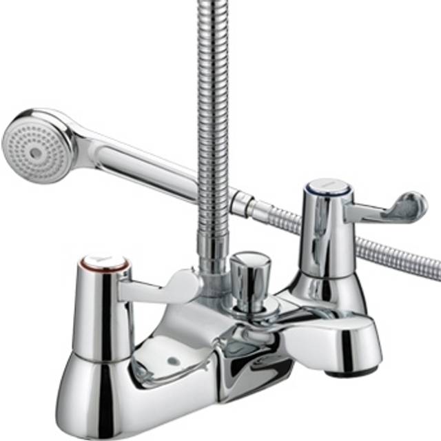 Bristan Value Lever Bath Shower Mixer Tap with Ceramic Disc Valves | Chrome | Metal | 230mm x 95mm x 140mm
