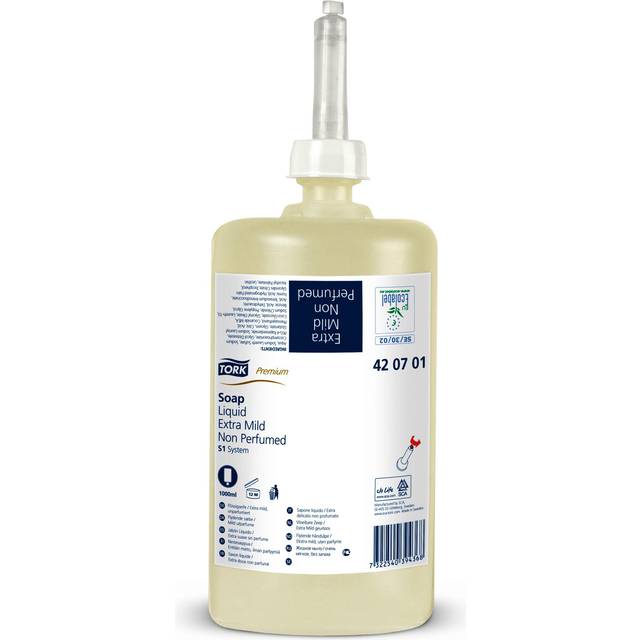 Tork Extra Mild Liquid Soap - 420701 - Allergy-Friendly All-Purpose Soap for S1/S11 Dispenser Systems - Premium Quality, Fragrance-Free, 1 x 1000 ml