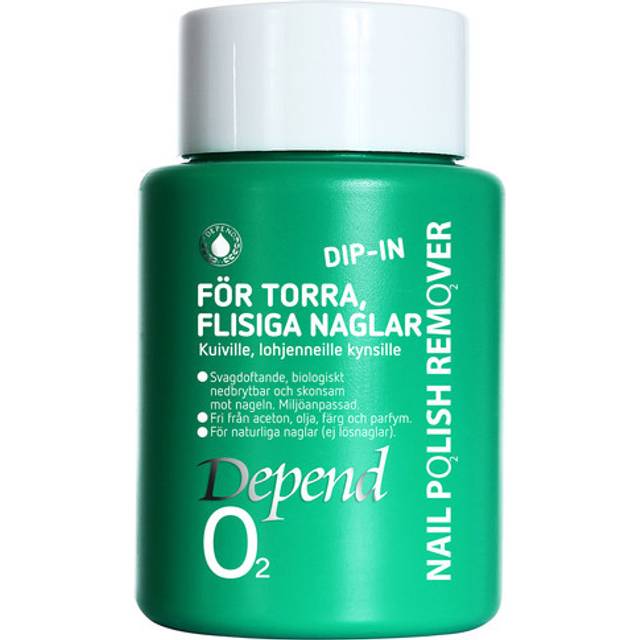 Depend O2 Nail Polish Remover Dip In För Torra Flisiga Naglar Grön 75 ml