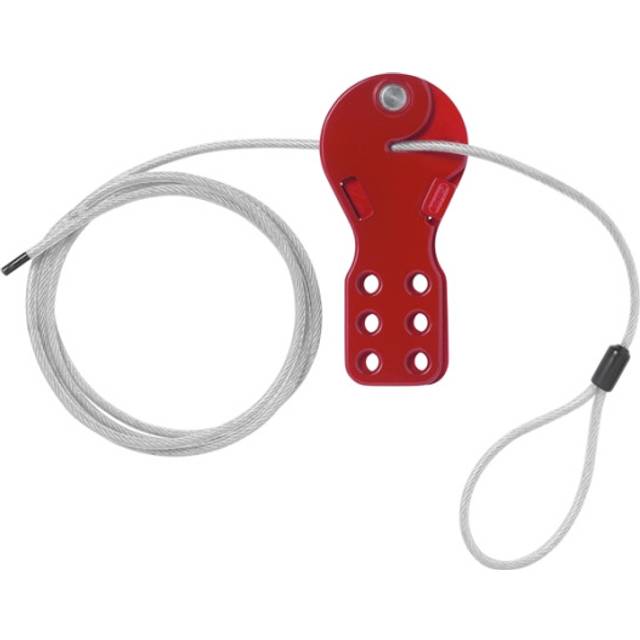 Abus C553 Standard Cable Lockout with 2M Coated Steel Cable - Red