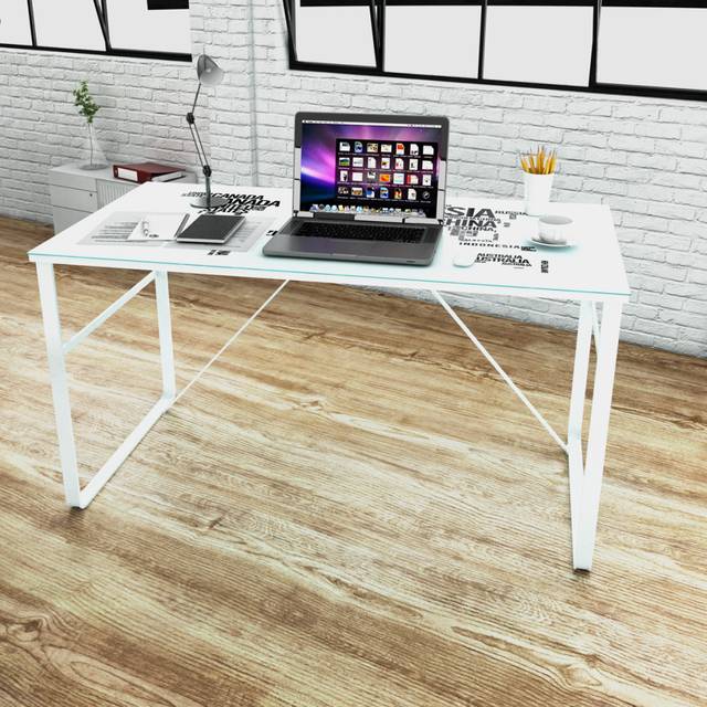 Vidaxl Rectangular Desk With Map Pattern, White