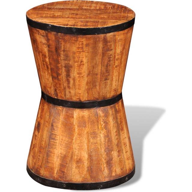 vidaXL Hourglass Stool Rough Mango Wood - Brown