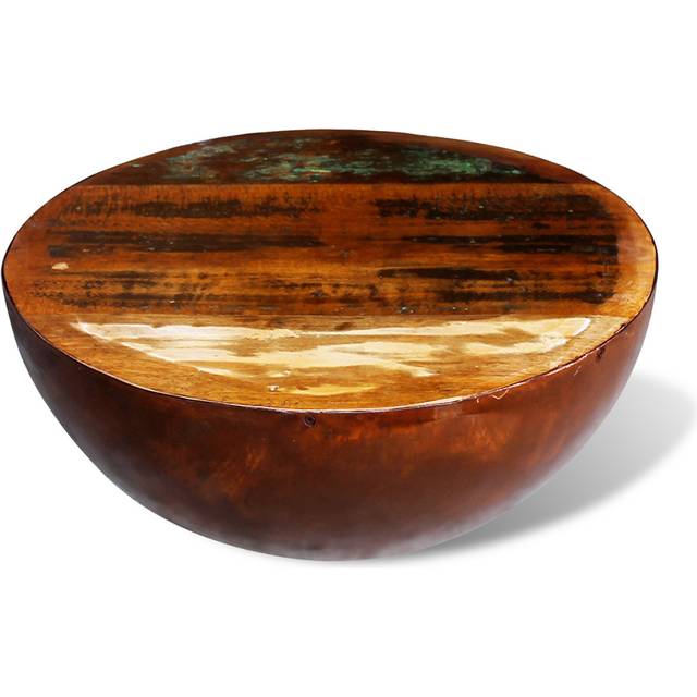 vidaXL Coffee Table Bowl-shaped with Steel Base Solid Reclaimed Wood - Brown