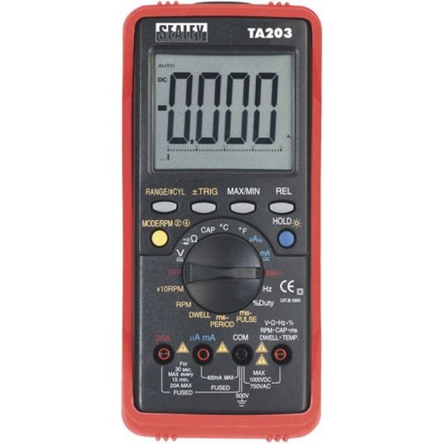 Sealey TA203 Automotive Digital Multimeter 15 Function Bar Graph/p...