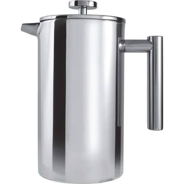 Café Olé 12 Cup Double Walled Straight Sided Cafetiere - Sliver (1.5 L - 12 cups)