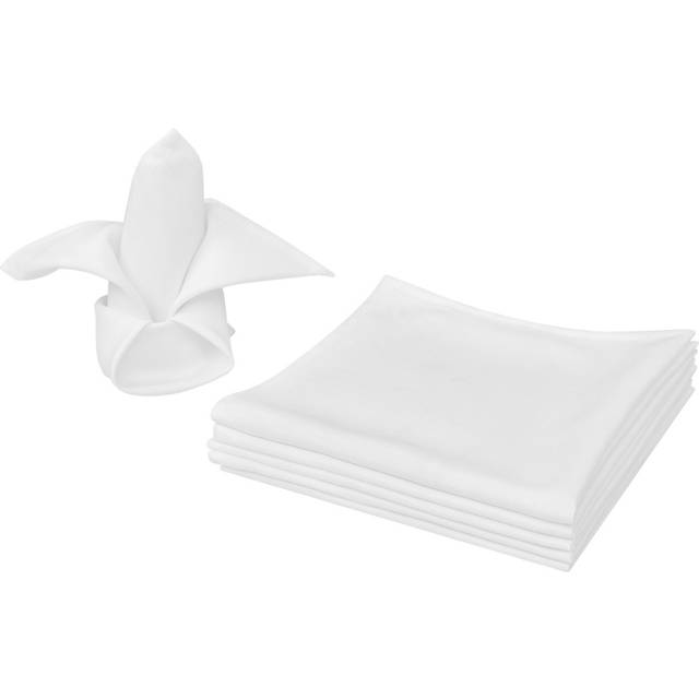 vidaXL 10 Dinner Napkins White 50 x 50 cm