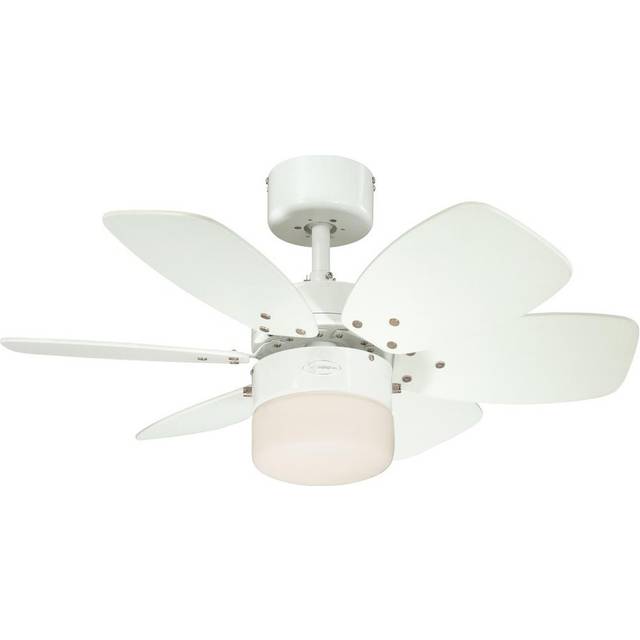 76 Cm / 30 Ceiling Fan With Light And Pull Cord Westinghouse Flora Royal White