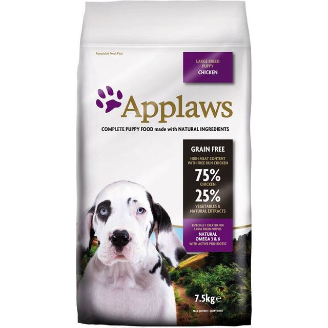 5 + 2,5 kg p&#xE5; k&#xF6;pet! 7,5 kg Applaws torrfoder hund - Puppy Large Breed Chicken