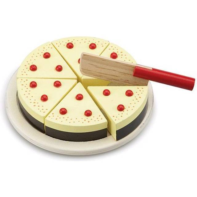 10585 Wooden Pretend Play Kids Cutting Cake Cream Cooking Simulation Educational Perception Toy for Preschool Age Toddlers Boys Girls, Multi Color