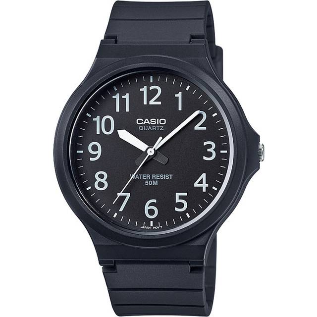 Casio MW-240-1BVEF Men's Black Dial Black Resin Strap Watch