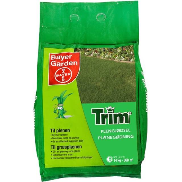 Bayer Trim Plænegødning 14kg 560m² - Gødning af græsplæne - Havekrogen.dk