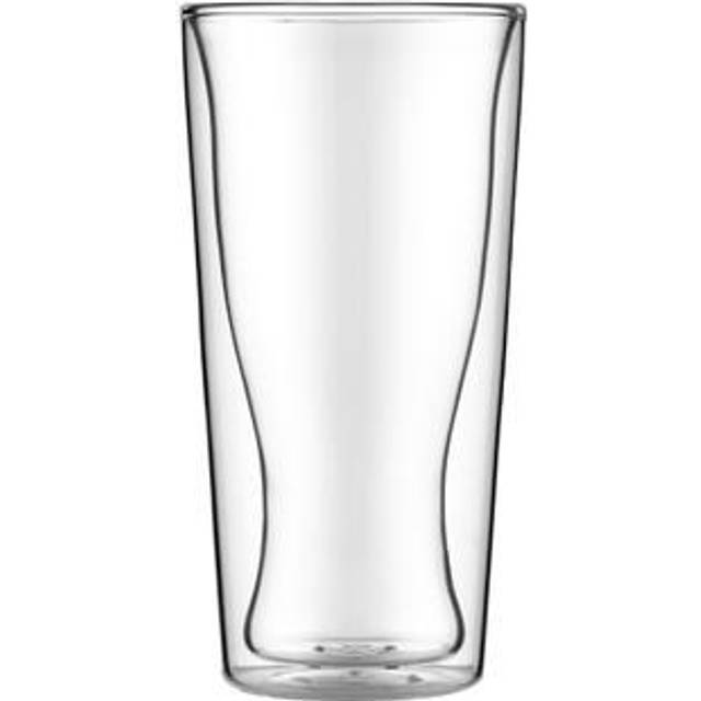 BODUM Glass Cup Tumbler SKAL Double Wall Glass 350ml Set of 2 Retention Double Walled Heat Resistant Glass Microwave Safe Oven Safe Dishwasher Safe clear
