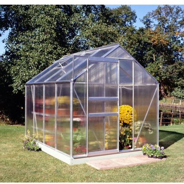 Halls Greenhouses 6ft 4 Wide Popular Greenhouse - 8 ft x 6 ft - Aluminium - 4mm Polycarbonate