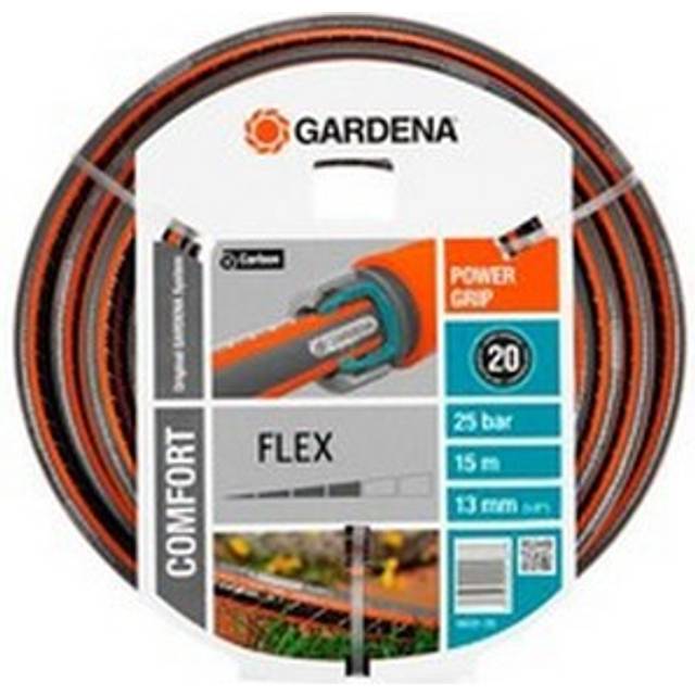 Gardena Comfort FLEX Hose Pipe 1/2" / 12.5mm 15m Grey & Orange