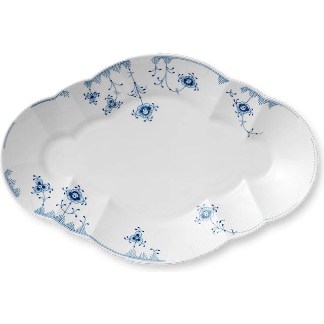 Royal Copenhagen Blue Elements fat 38 cm - L: cm. Serveringsfat Från Magasin - Hvid, Blå (L: 38 cm.)