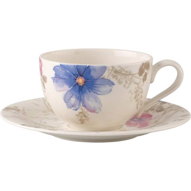 Villeroy & Boch - Mariefleur Gris Basic Kaffekopp Med Fat - Vit