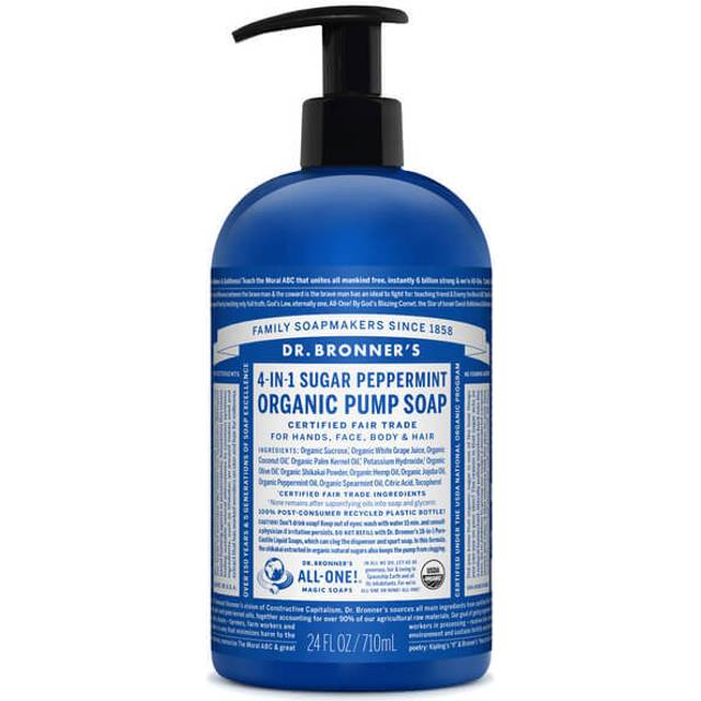 Dr. Bronner&#39;s Organic 4-in-1 Pump Soap Sugar Peppermint 24 fl oz