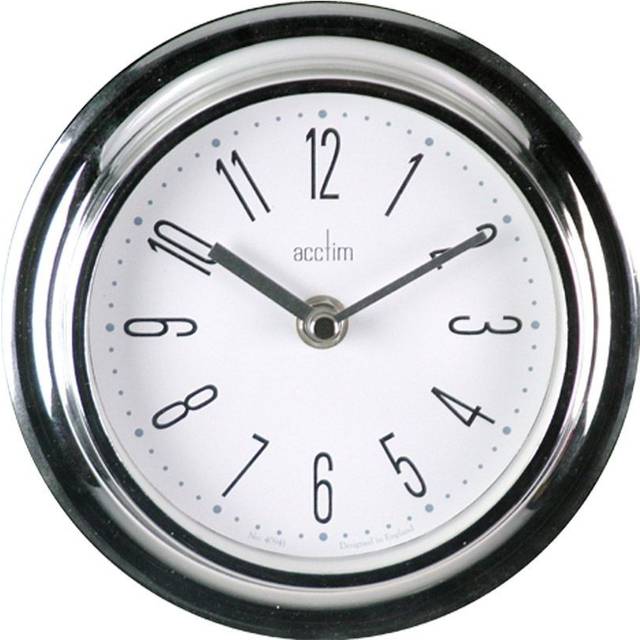 Riva Small 18cm Wall Clock - Chrome (17.5cm W X 17.5cm H X 3.7cm D)