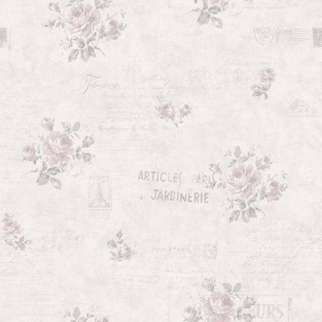 Galerie Vintage Roses Pink Roses Bouquet Wallpaper Postcard Cream Paste The Wall