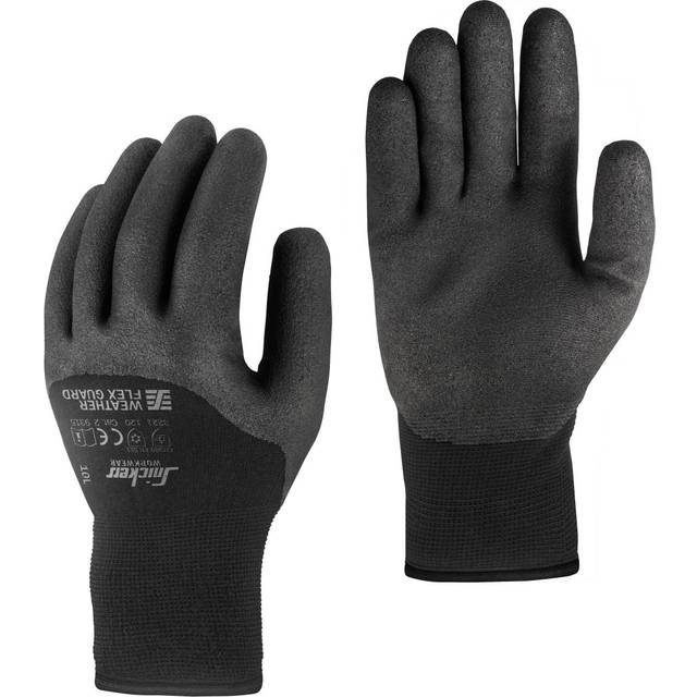 Snickers Weather Flex Guard Gloves - Black/Black - 8