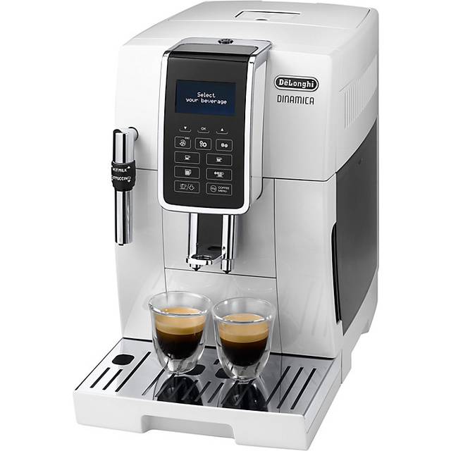 De'Longhi DINAMICA ECAM350.35.W - automatisk kaffekokare med mjölkskummare - 15 bar - vit