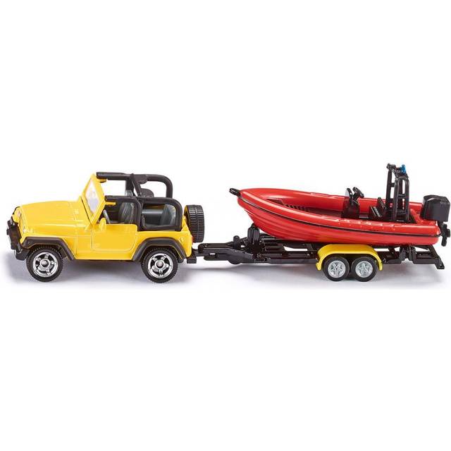 Siku 1658 Jeep Wrangler mit Boot gelb (Blister)