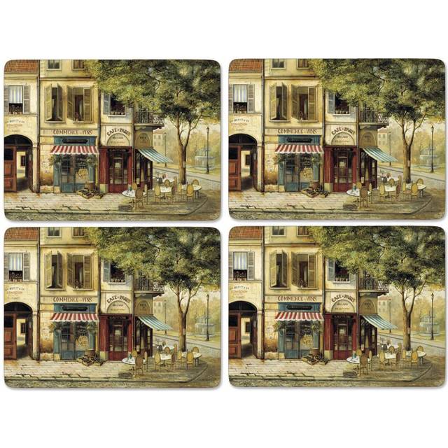 Portmeirion hem & gåvor parisiska scener bordstabletter S/4 (s), trä, flerfärgad, 29 x 40,1 x 0,58 cm