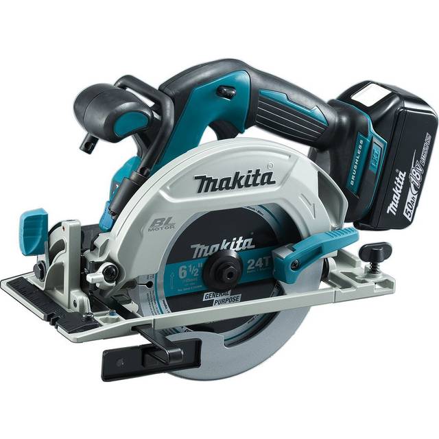 DHS680RTJ 18V Cordless Brushless Circular Saw 165mm With 2x5Ah Batts, Charger And makpac 3 Case - Makita