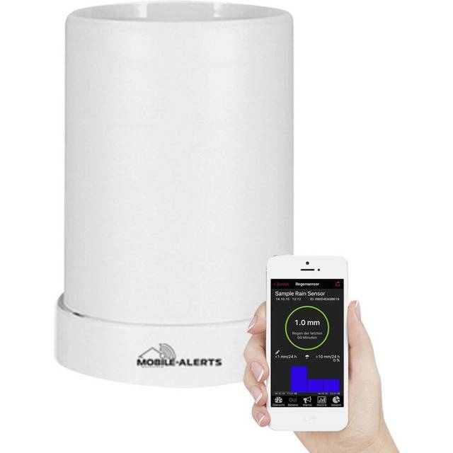 Technoline Alerts MA 10650 Regnsensor, Pro Series, Dataöverföring till Smartphone, Vit, 13,3 x 13,3 x 18,5 cm