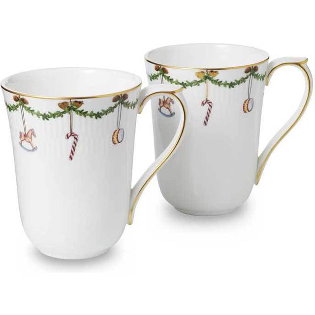 Star Fluted Christmas Mugg 33cl 2-pack