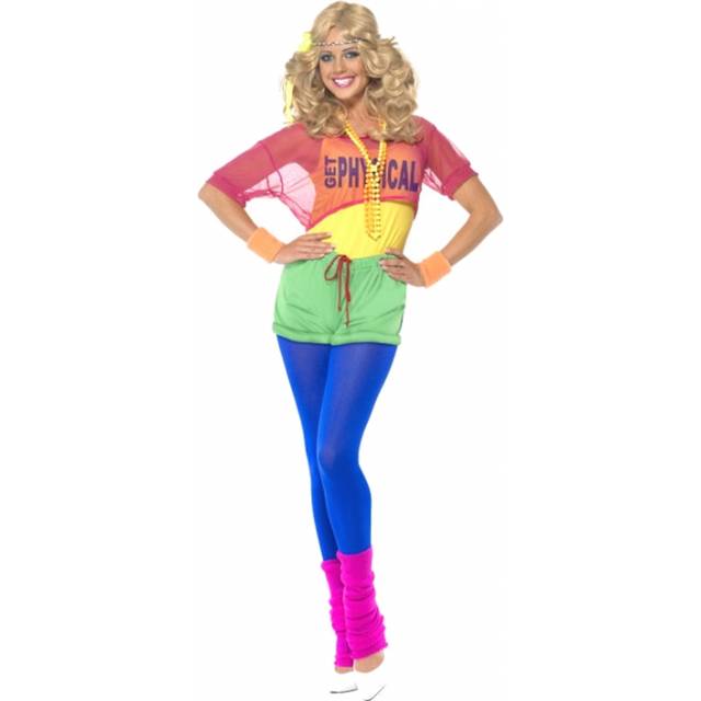 Women's Let's Get Physical Costume -  lets get physical costume ladies fancy dress 80s womens girl outfit