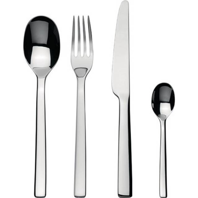 Alessi - Ovale Cutlery Set 24-piece - edelstahl/glänzend poliert/6 Messer/ 6 Gabeln/6 Esslöffel/ 6 Teelöffel - stainless steel