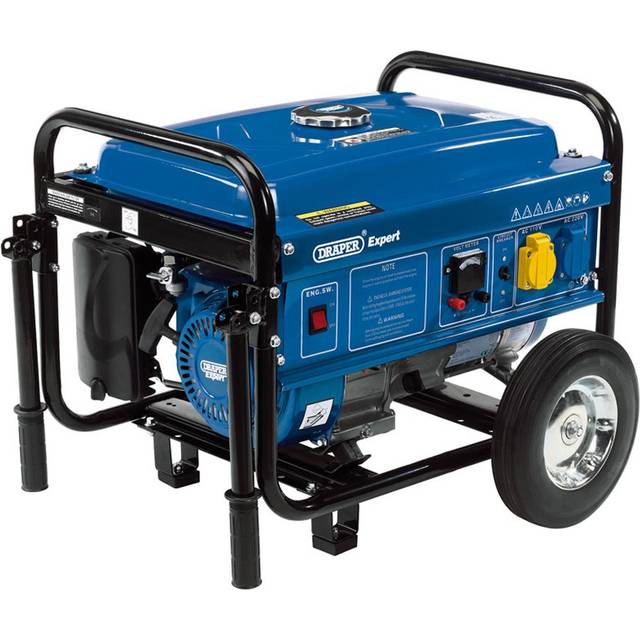 Draper Expert 87088 Petrol Generator with Wheels (2.5kVA/2.5kW)