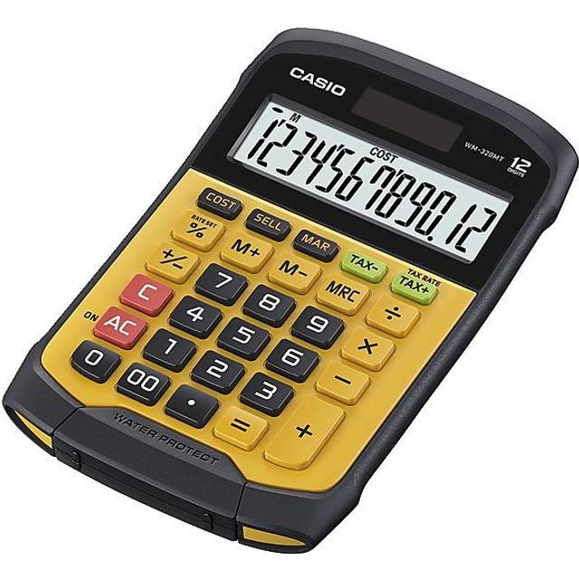 Casio WM-320MT, Lomme, Skærm, 12 cifre, 1 Linier, Batteri/Solar, Sort, Gul